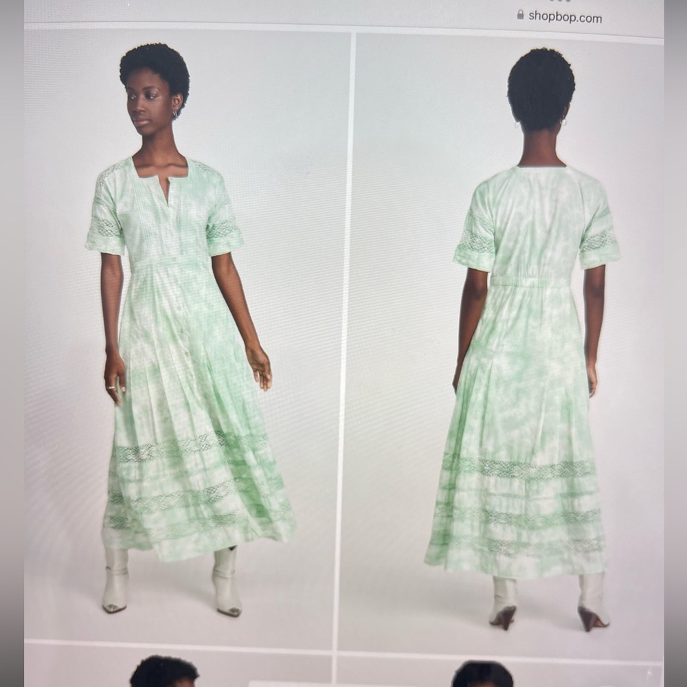 Loveshackfancy Edie Dress - green - size S EUC